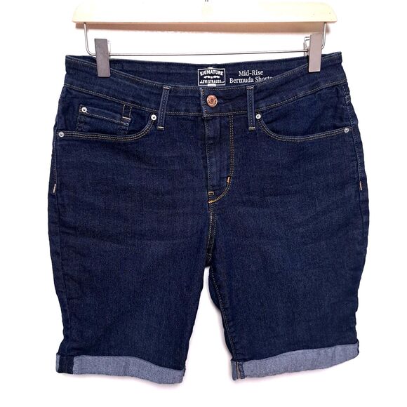 Levi's Levis Strauss Mid Rise Bermuda Shorts Rolled Hem 10 Womens Jean - Picture 1 of 8